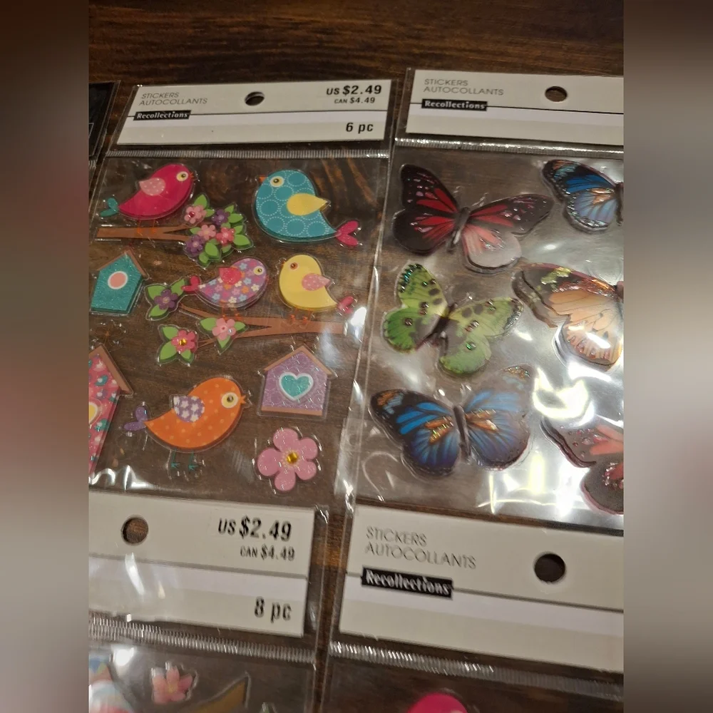 Sticker Lot Pack Scrapbook Embellishments Planner Puffy 3D Shaker Bugs Birds 17
